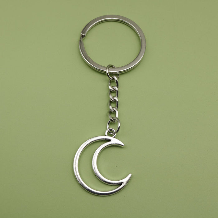 Metal Crescent Moon Shape Keychain Bag Charm Gift