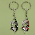 Zinc Alloy Heart Wings Keychain Bag Charm Gift – Black view 1