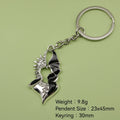 Zinc Alloy Heart Wings Keychain Bag Charm Gift – Black view 2