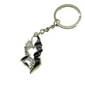Zinc Alloy Heart Wings Keychain Bag Charm Gift – Black view 5
