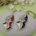 Zinc Alloy Heart Wings Keychain Bag Charm Gift – Black view 4