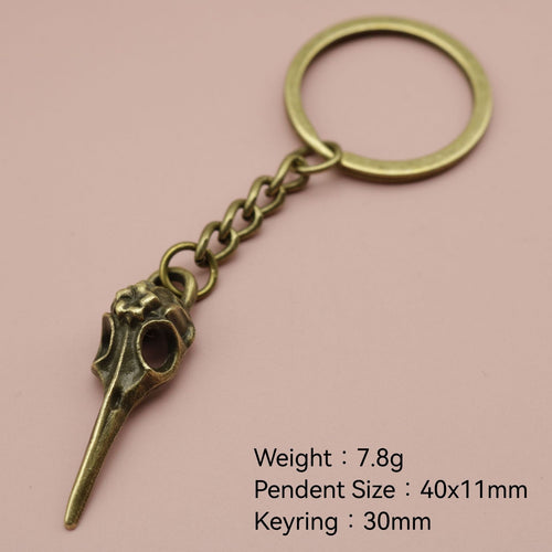 Metal Skull Bird Head Keychain Bag Charm