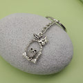 Zinc Alloy Cute Flower Owl Keychain Bag Charm Gift view 4
