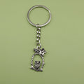 Zinc Alloy Cute Flower Owl Keychain Bag Charm Gift view 1
