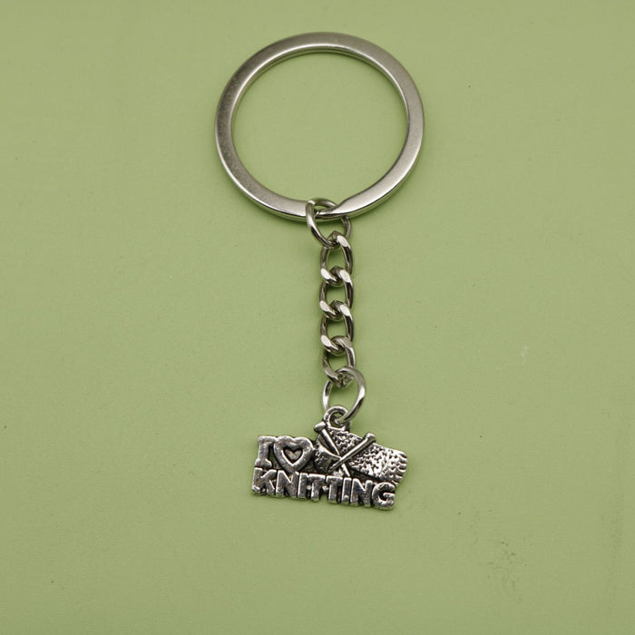 Zinc Alloy I Love Knitting Keychain Bag Charm Gift