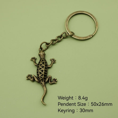 Metal Simple Gecko Lizard Keychain Bag Charm