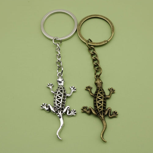 Metal Simple Gecko Lizard Keychain Bag Charm