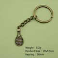 Metal Tennis Racket Keychain Bag Charm view 2