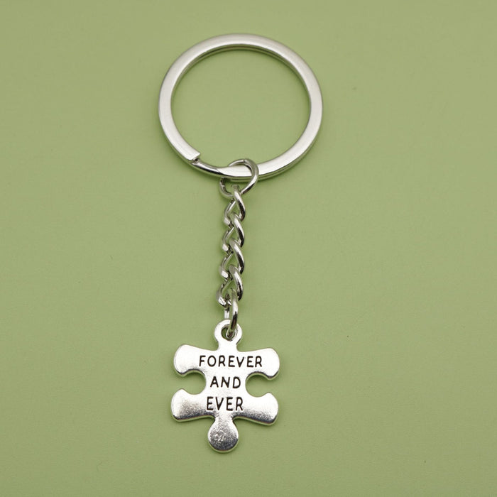 Zinc Alloy Friendship Puzzle Keychain For Bag Charm Gift