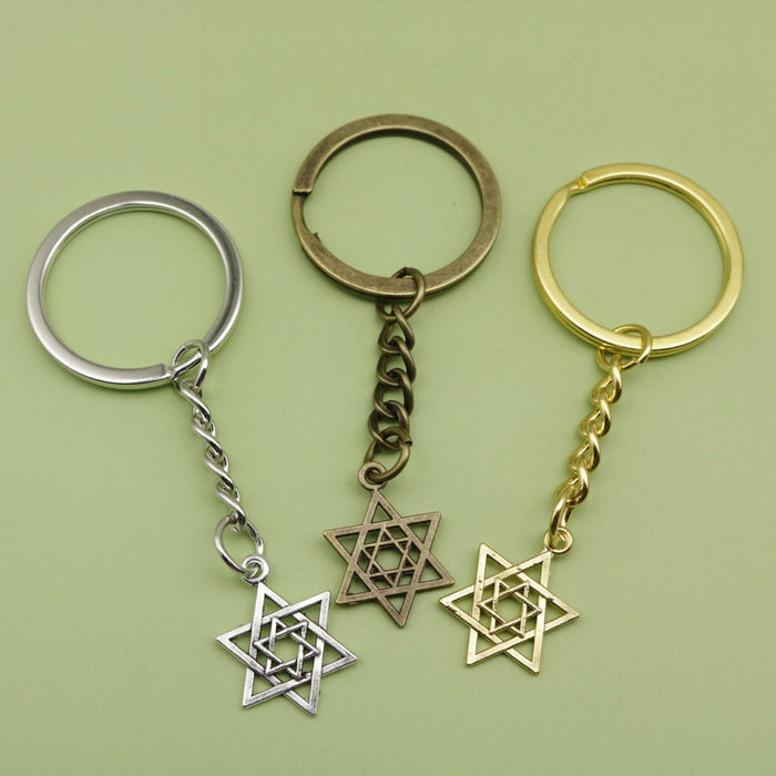Metal Hexagram Keychain Bag Charm