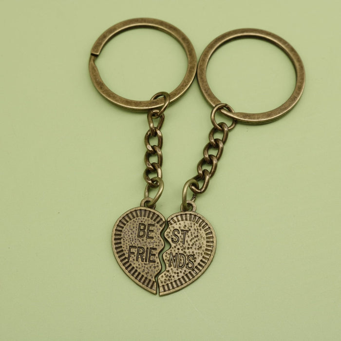 Alloy Heart Friend Keychain Bag Charm