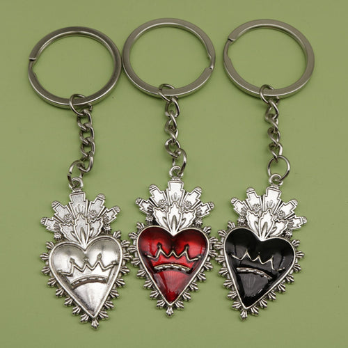 Metal Gothic Heart Wing Keychain Gift