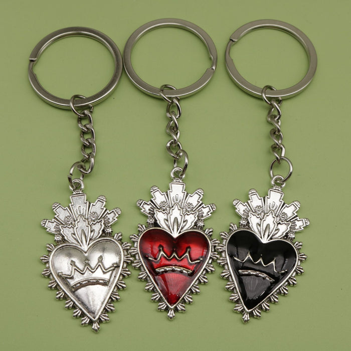 Metal Gothic Heart Wing Keychain Gift