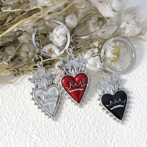 Metal Gothic Heart Wing Keychain Gift