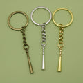 Metal Minimalist Baseball Bat Keychain Bag Charm view 1