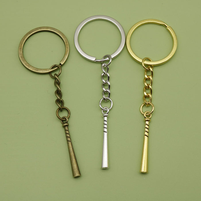 Metal Minimalist Baseball Bat Keychain Bag Charm