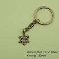 Zinc Alloy Snowflake Keychain for Bag Charm Gift view 2