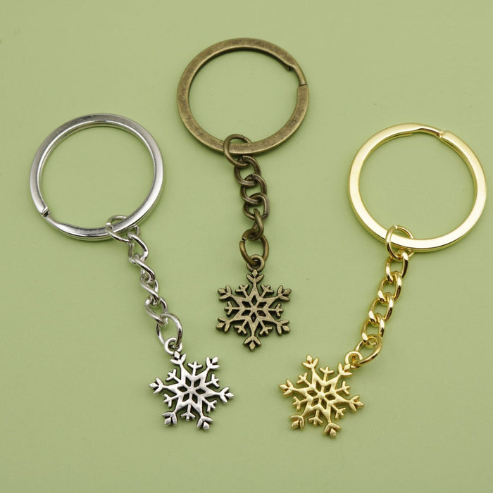 Zinc Alloy Snowflake Keychain for Bag Charm Gift