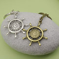 Zinc Alloy Simple Ship Helm Keychain Bag Charm Gift view 4