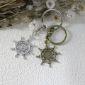 Zinc Alloy Simple Ship Helm Keychain Bag Charm Gift view 3