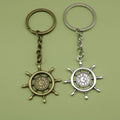 Zinc Alloy Simple Ship Helm Keychain Bag Charm Gift view 1