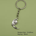 Zinc Alloy Moon Skull Keychain For Bag Charm Gift view 2