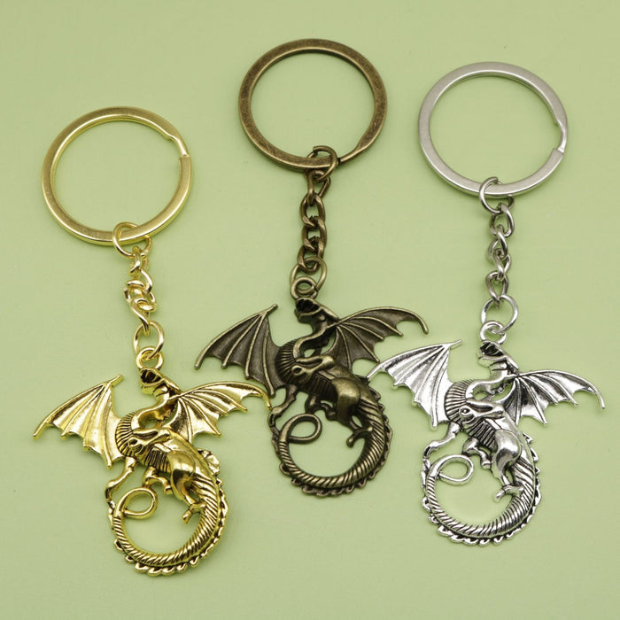 Zinc Alloy Flying Dragon Keychain Bag Charm Gift