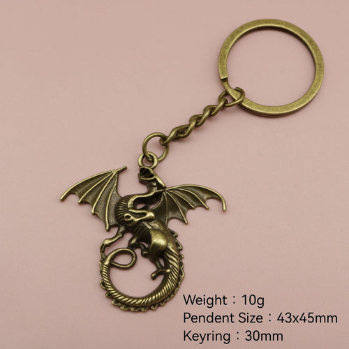 Zinc Alloy Flying Dragon Keychain Bag Charm Gift