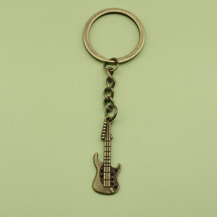 Metal Guitar Keychain Bag Charm – Antique Copper