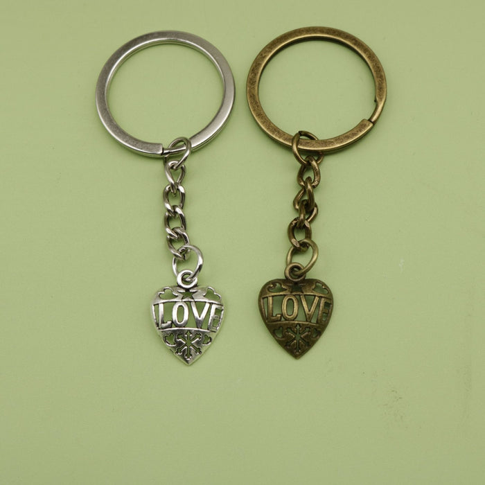 Zinc Alloy Heart Love Keychain Bag Charm Gift – Antique Copper