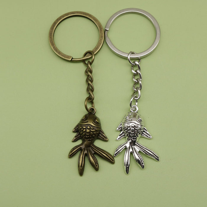 Zinc Alloy Simple Goldfish Shape Keychain Bag Charm Gift Accessory