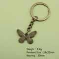 Zinc Alloy Simple Butterfly Keychain Bag Charm Gift Key Ring view 2