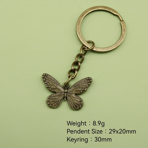 Zinc Alloy Simple Butterfly Keychain Bag Charm Gift Key Ring