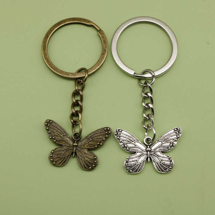 Zinc Alloy Simple Butterfly Keychain Bag Charm Gift Key Ring
