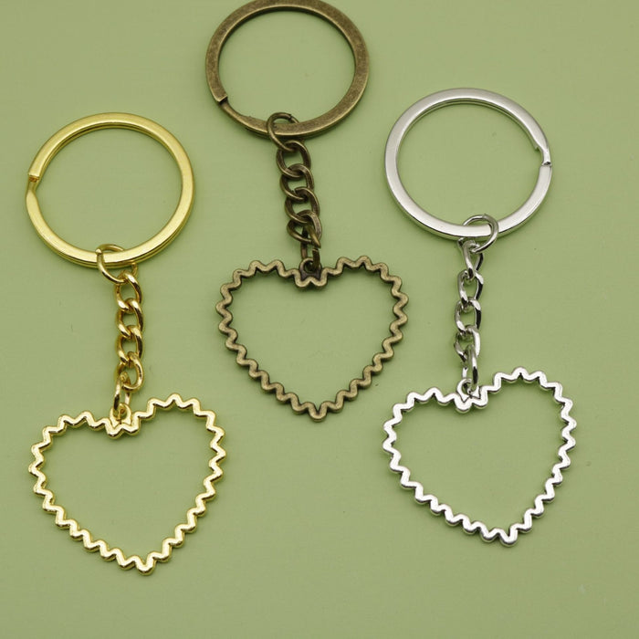 Metal Heart Keychain Bag Charm Gift