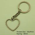 Metal Heart Keychain Bag Charm Gift view 2
