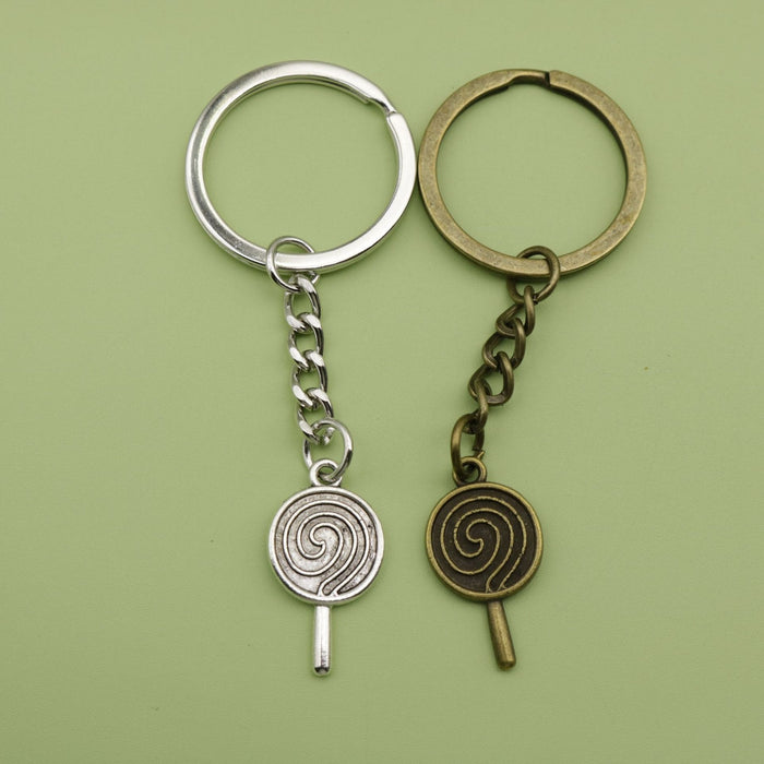 Metal Simple Lollipop Keychain Candy Bag Charm Gift