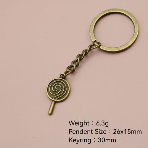 Metal Simple Lollipop Keychain Candy Bag Charm Gift