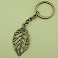 Metal Minimalist Leaf Keychain Bag Charm Gift – Antique Copper view 6