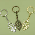 Metal Minimalist Leaf Keychain Bag Charm Gift – Antique Copper view 1