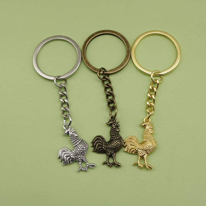 Zinc Alloy Rooster Keychain For Bag Charm Gift – Antique Copper