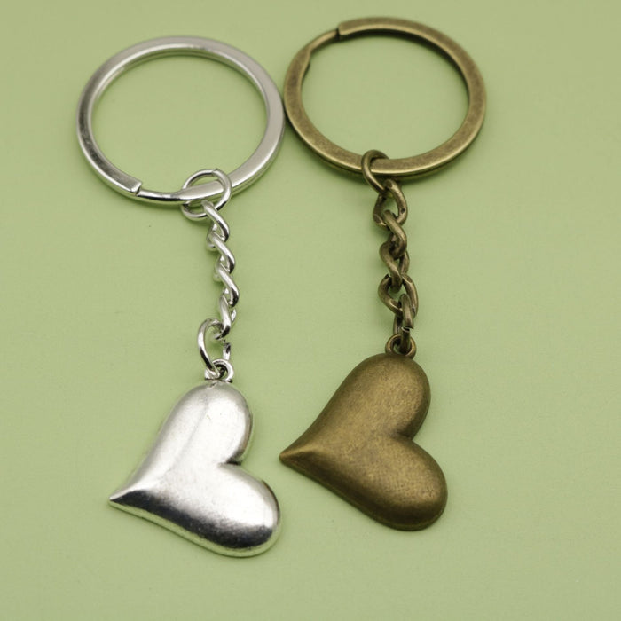 Zinc Alloy Minimal Heart Keychain Bag Charm Key Ring Gift
