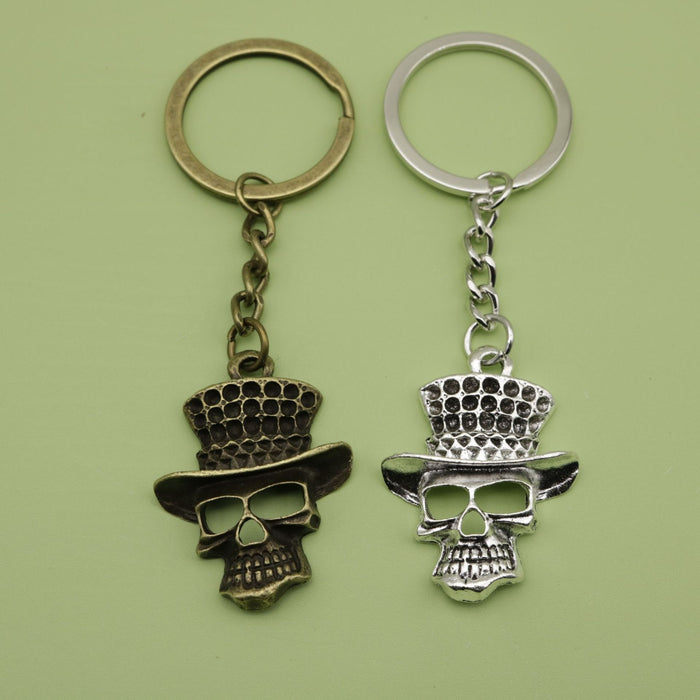 Metal Hat Skull Keychain For Bag Charm Gift