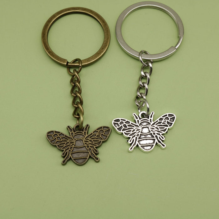 Zinc Alloy Minimalist Bee Keychain Bag Charm Gift