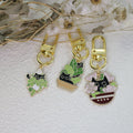 Zinc Alloy Enamel Cat Keychain Bag Charm Gift – Gold view 2