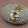 Zinc Alloy Enamel Cat Keychain Bag Charm Gift – Gold view 3