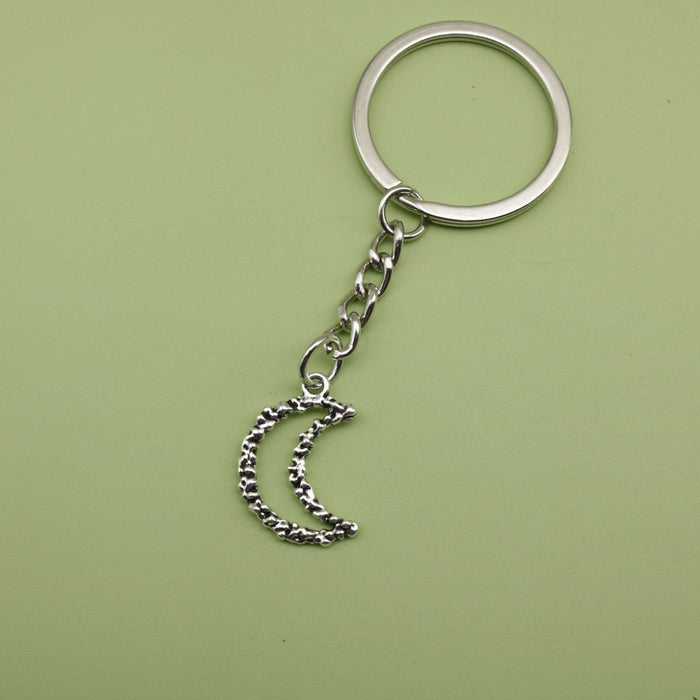 Metal Simple Moon Keychain Bag Charm Key Ring Gift
