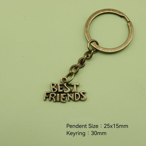 Zinc Alloy Best Friends Keychain Matching Gift Key Ring