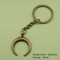 Zinc Alloy Crescent Moon Horn Keychain Key Ring Gift view 2