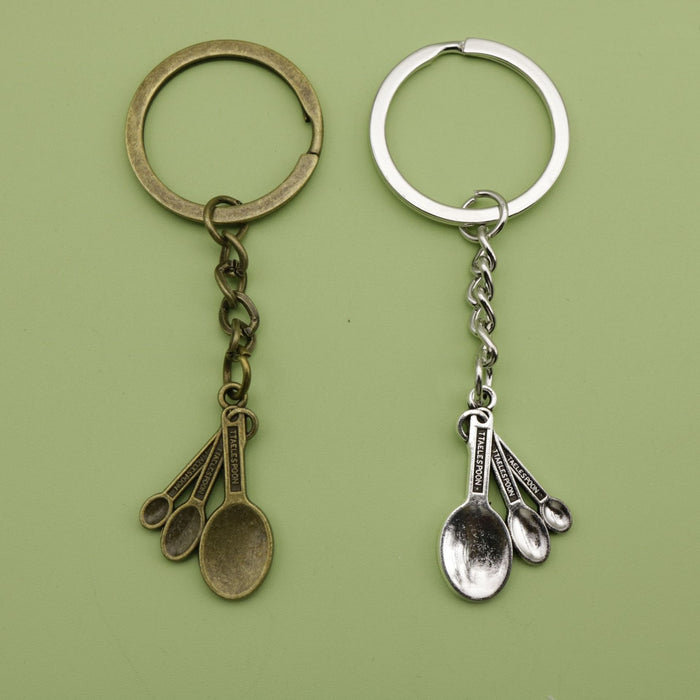 Zinc Alloy Spoon Cutlery Keychain For Kitchen Gift